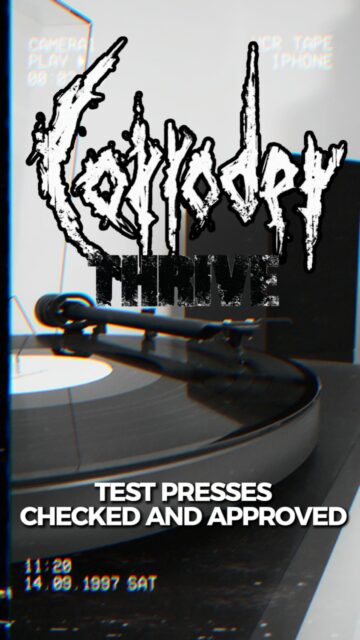 CORRODER ”Thrive” test presses checked and approved. The release is right on schedule due November 28. Preorders start shipping as soon as the pressing is done.
#metallichardcore