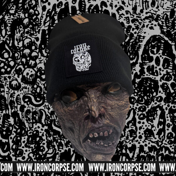 IRON CORPSE SKULL LOGO CUFFED BEANIE