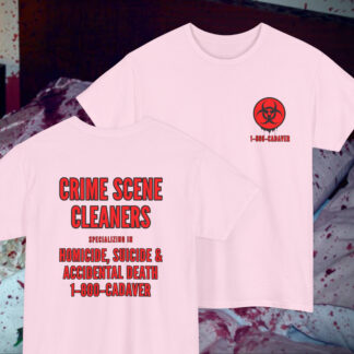 CRIME SCENE CLEANERS T-SHIRT BABY PINK (S - 2XL) (PRINT ON DEMAND)