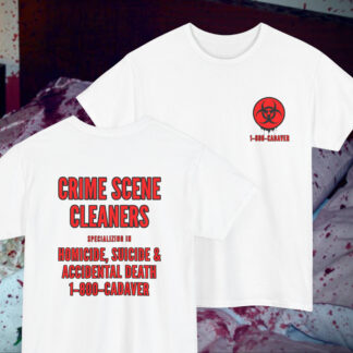 CRIME SCENE CLEANERS T-SHIRT WHITE (S - 5XL) (PRINT ON DEMAND)