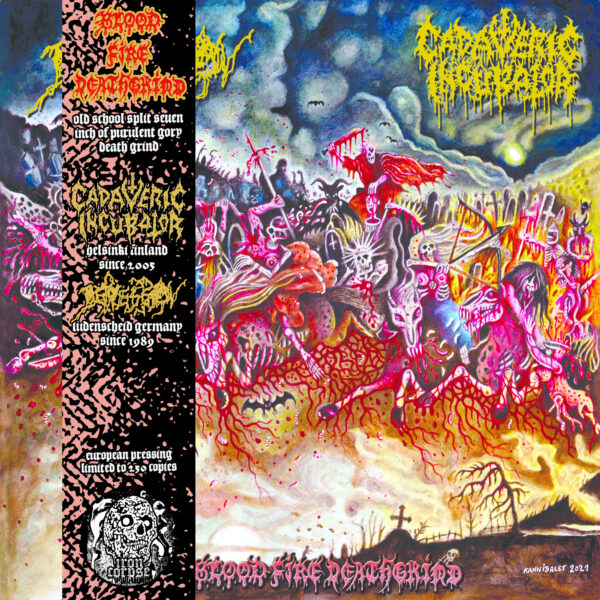 ICA-055 CADAVERIC INCUBATOR / DEPRESSION "Blood Fire Deathgrind" 7" EP (EURO PRESSING)