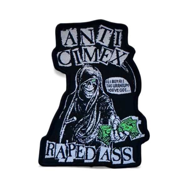 ANTI-CIMEX "Raped Ass" (Black Border) DIE-CUT WOVEN PATCH