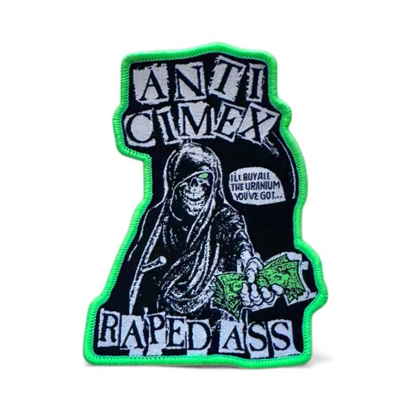 ANTI-CIMEX "Raped Ass" (Neon Green Border) DIE-CUT WOVEN PATCH