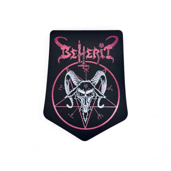BEHERIT "Dawn Of Satan's Millennium" (Black Border) CARVED FAUX LEATHER PATCH
