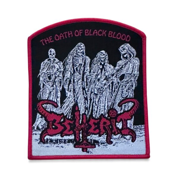 BEHERIT "The Oath Of Black Blood" (Red Border) WOVEN PATCH