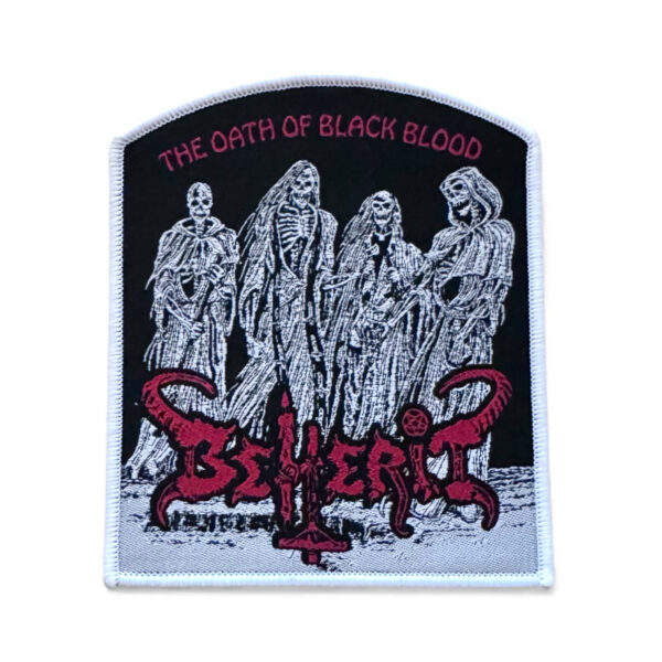 BEHERIT "The Oath Of Black Blood" (White Border) WOVEN PATCH
