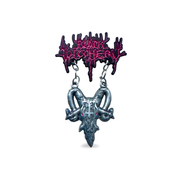 BLACK WITCHERY 2-piece logo 3D-METAL PIN WITH CHAINS