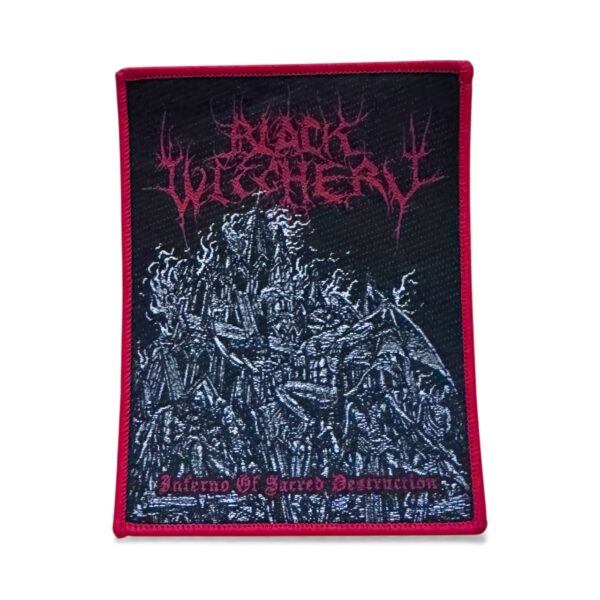 BLACK WITCHERY "Inferno Of Sacred Destruction" (Red Border) WOVEN PATCH