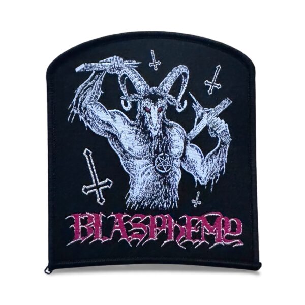 BLASPHEMY "Blasphemous Attack" (Black Border) WOVEN PATCH
