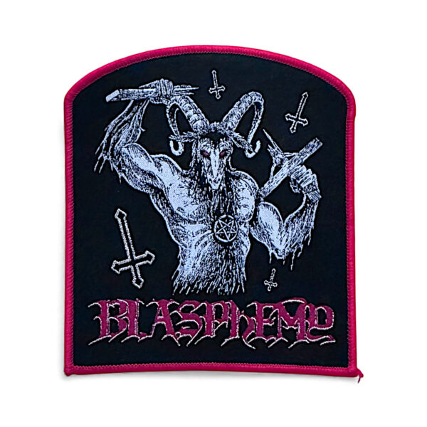 BLASPHEMY "Blasphemous Attack" (Red Border) WOVEN PATCH