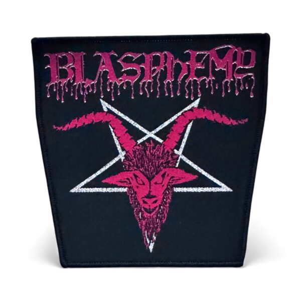 BLASPHEMY "Pentagram" (Black Border) WOVEN PATCH