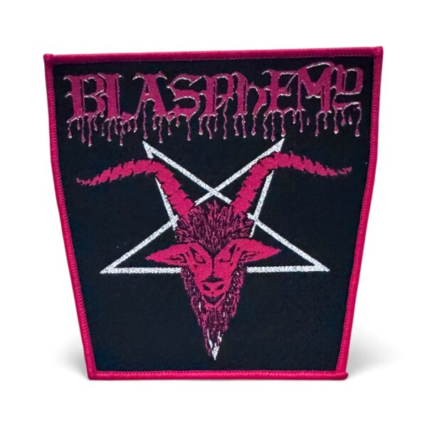 BLASPHEMY "Pentagram" (Red Border) WOVEN PATCH