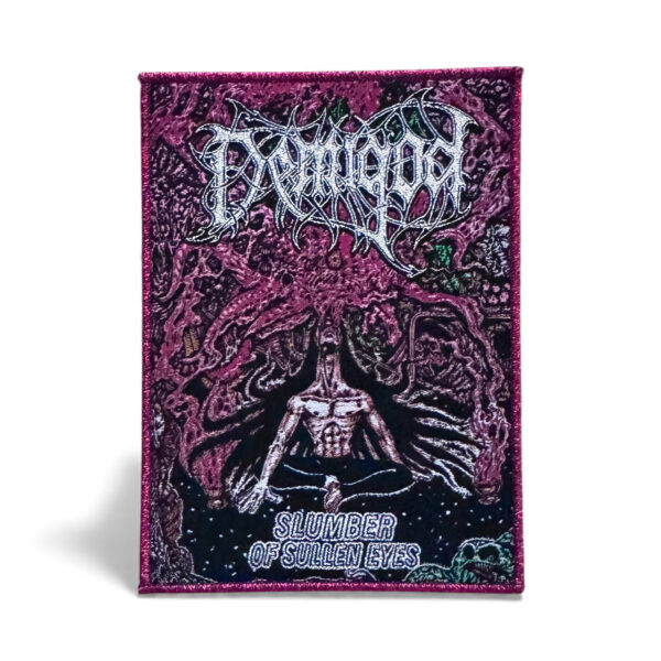 DEMIGOD "Slumber Of Sullen Eyes" (Red Glitter Border) OVERSIZE WOVEN PATCH