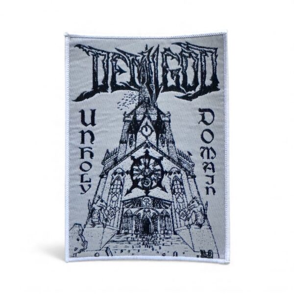 DEMIGOD "Unholy Domain" (White Border) OVERSIZE WOVEN PATCH
