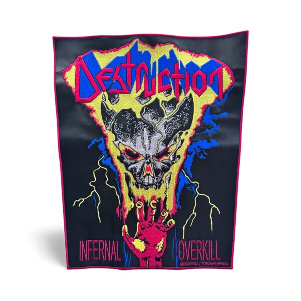 DESTRUCTION "Infernal Overkill" (Red Border) FAUX LEATHER BACKPATCH
