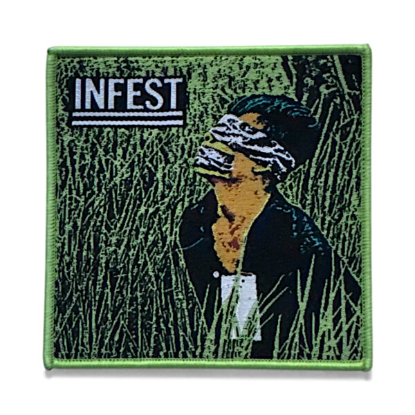 INFEST "No Man's Slave" (Neon Green Border) WOVEN PATCH