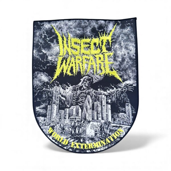 INSECT WARFARE "World Extermination" (Yellow Logo / Black Border) WOVEN BACKPATCH