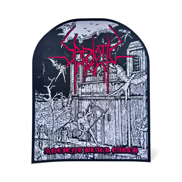 SADISTIC INTENT "Ancient Black Earth" (Black Border) CARVED FAUX LEATHER BACKPATCH