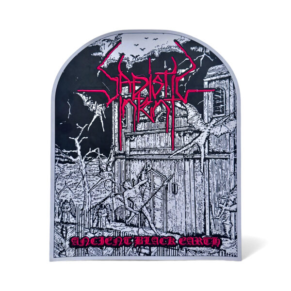 SADISTIC INTENT "Ancient Black Earth" (Grey Border) CARVED FAUX LEATHER BACKPATCH