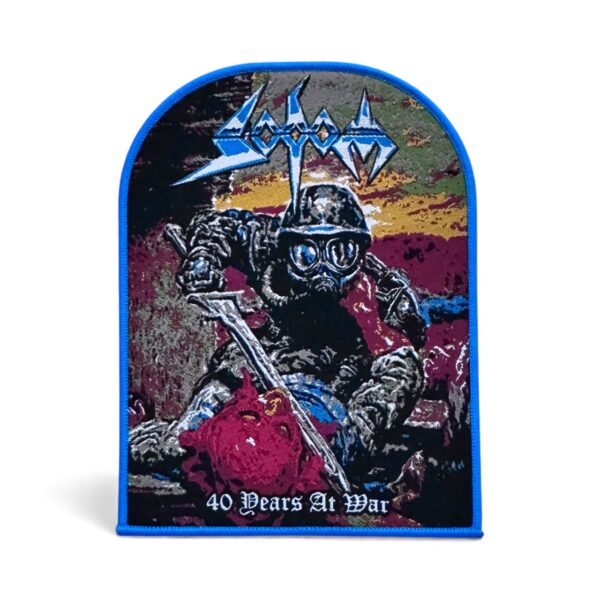 SODOM "40 Years Of War" (Blue Border) OVERSIZE WOVEN PATCH