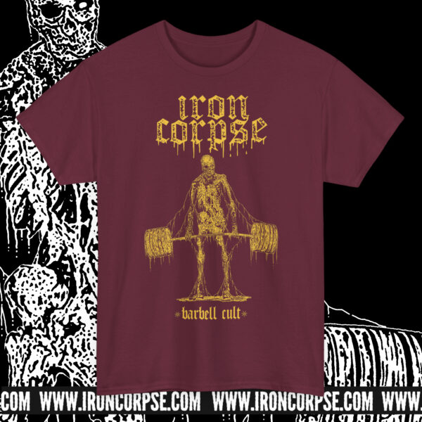 UNDEADLIFT T-SHIRT MAROON / YELLOW PRINT (S-3XL) (PRINT ON DEMAND)
