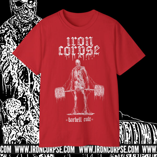 UNDEADLIFT T-SHIRT RED / WHITE PRINT (S-3XL) (PRINT ON DEMAND)