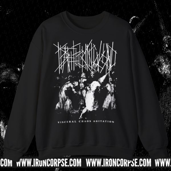 DEATHFUCKINGWOUND "Visceral Chaos Agitation" B/W PRINT CREWNECK BLACK (S-5XL) (PRINT ON DEMAND)
