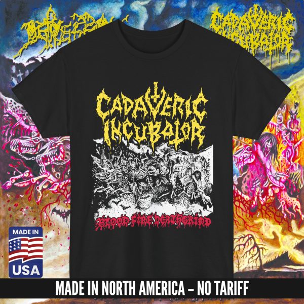 CADAVERIC INCUBATOR "Blood Fire Deathgrind" T-SHIRT BLACK (S-5XL) (ON DEMAND) - NORTH AMERICA