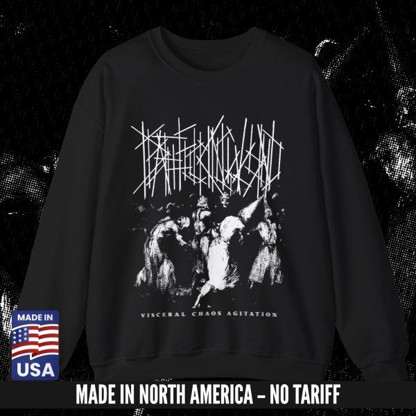 DEATHFUCKINGWOUND "Visceral Chaos Agitation" B/W PRINT CREWNECK BLACK (S-3XL) (ON DEMAND) - NORTH AMERICA