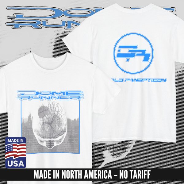 DOME RUNNER "World Panopticon" T-SHIRT WHITE (S – 5XL) (ON DEMAND) - NORTH AMERICA