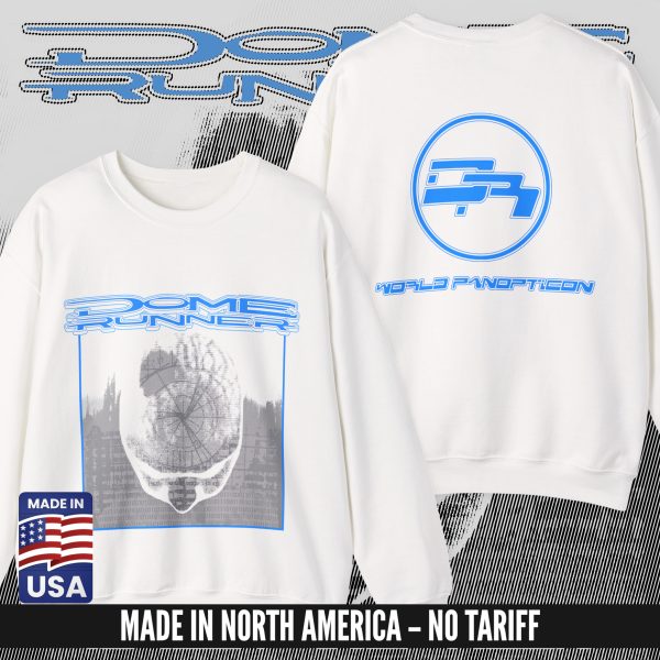 DOME RUNNER "World Panopticon" CREWNECK WHITE (S-3XL) (ON DEMAND) - NORTH AMERICA