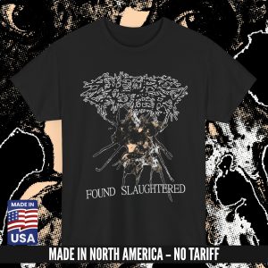SULFURIC CAUTERY "Found Slaughtered” T-SHIRT BLACK (S – 5XL) (ON DEMAND) - NORTH AMERICA