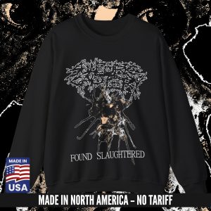 SULFURIC CAUTERY "Found Slaughtered” CREWNECK BLACK (S-3XL) (ON DEMAND) - NORTH AMERICA