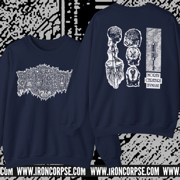 BLISTEROUS "Morbi Cerebri Humani" 2-SIDED CREWNECK NAVY (S-5XL) (ON DEMAND)