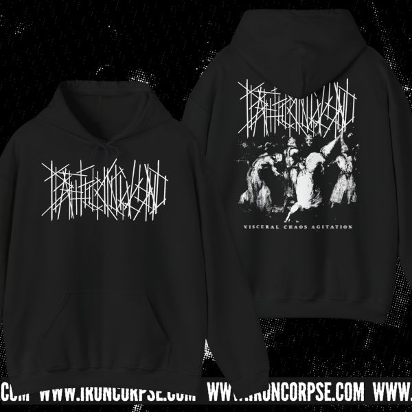DEATHFUCKINGWOUND “Visceral Chaos Agitation” B/W PRINT HOODIE BLACK (S-5XL) (ON DEMAND)